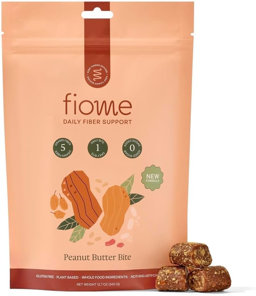 Fiome Fiber Bites – 5g Daily Fiber Supplement – Supports Regularity, Digestion and Gut Health – All Natural Ingredients, 30 Servings, Peanut Butter Flavor