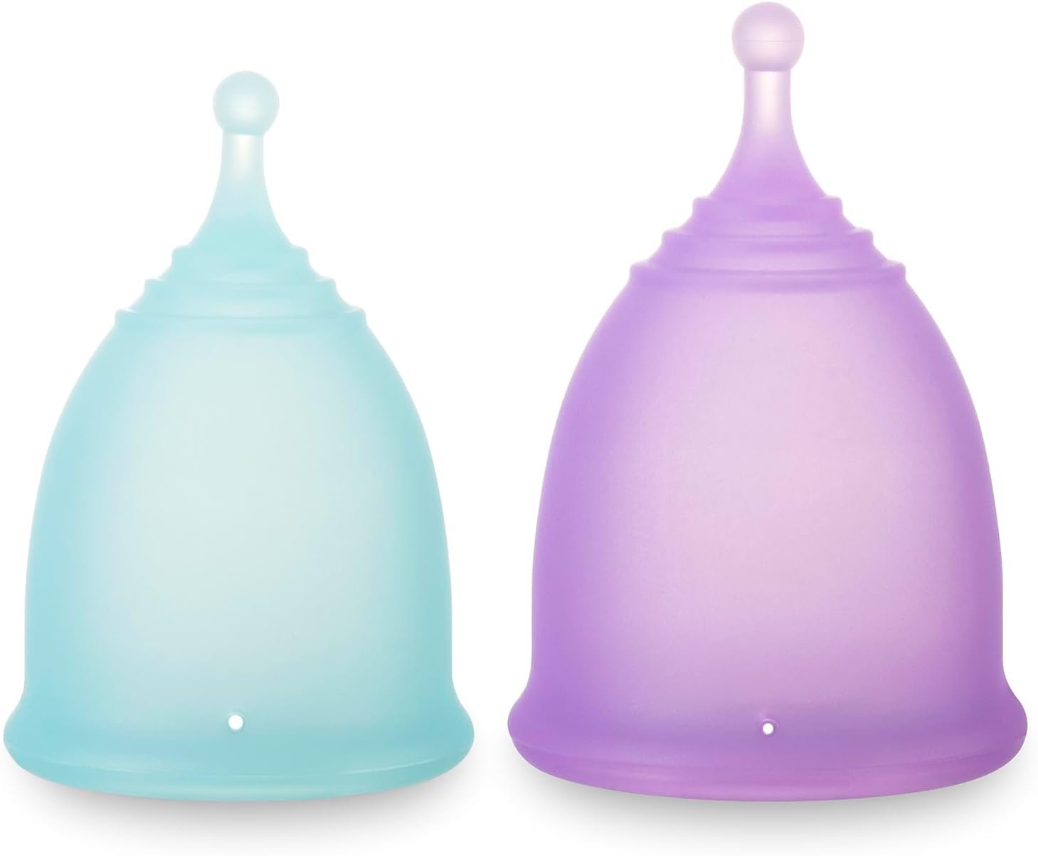 Reusable Menstrual Cup (Small & Large Size) Set of 2, Soft Silicone, Low or High Cervix, Safe Period Cup, Heavy & Light Flow, Feminine Hygiene, Tampons, Pads & Disc Alternative