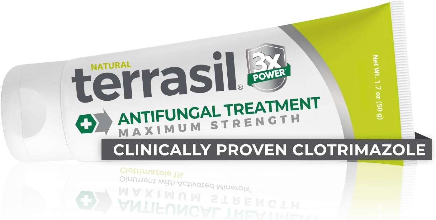 terrasil Clotrimazole Antifungal Cream, Relief for Fungal Yeast Infections, Athletes Foot Treatment, Jock Itch, Ringworm, Men & Women, Clinically Proven Treatment of Skin Fungus. FSA-HSA (1.7oz)