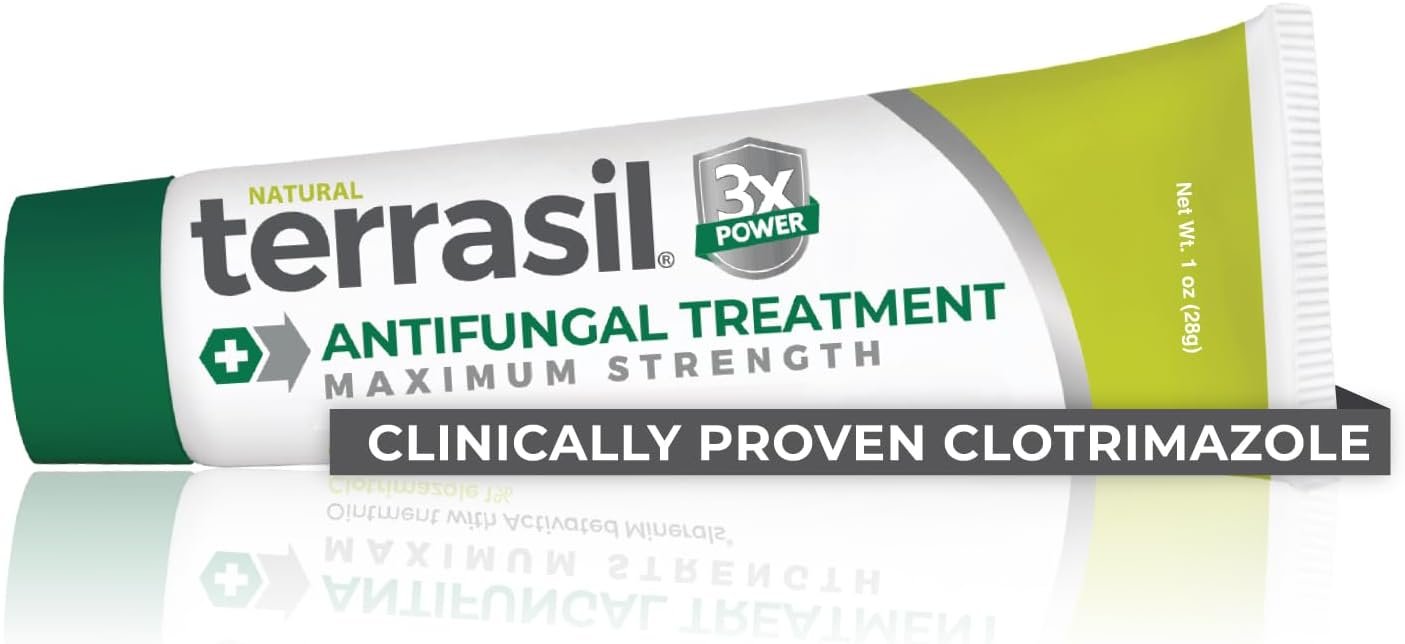 terrasil Clotrimazole Antifungal Cream, Relief for Fungal Yeast Infections, Athletes Foot Treatment, Jock Itch, Ringworm, Men & Women, Clinically Proven Treatment of Skin Fungus. FSA-HSA (1oz)