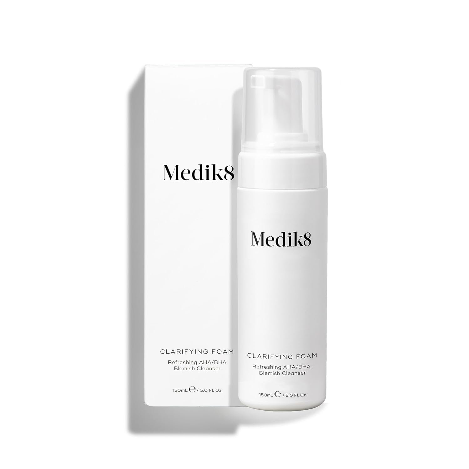 Medik8 Clarifying Foam – Lightweight Exfoliating AHA and BHA Face Cleanser – Salicylic Acid and Nicacinamide – Gentle Foaming Facial Cleanser – 5 oz