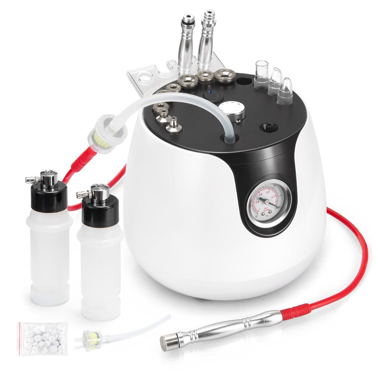 UNOISETION 3-in-1 Diamond Microdermabrasion Machine, 65-68cmHg Suction Power Professional Facial Exfoliating Tool, 11 Replaceable Tips for Beauty Salon, Suitable for All Skin Types
