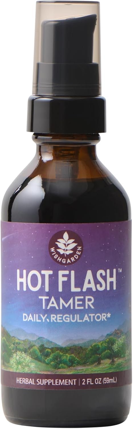 WishGarden Herbs Hot Flash Tamer – Plant-Based Herbal Hot Flash Relief & Night Sweats Supplement with Black Cohosh & Vitex Berry Supports Healthy Hormone Levels, Menopause Relief for Women, 2oz
