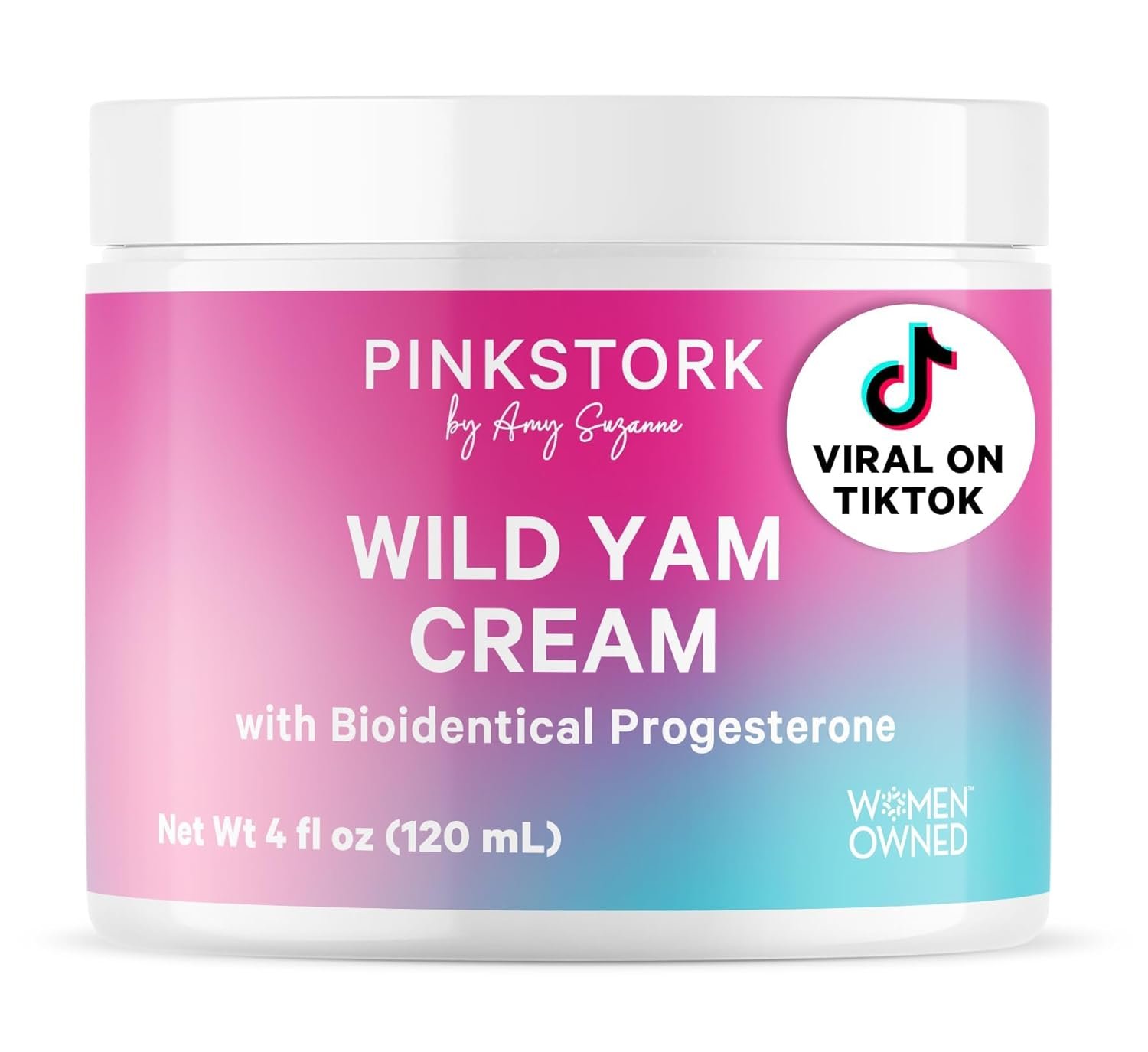 Pink Stork Wild Yam Cream for Hormone Balance | Doctor-Formulated | Topical Alternative to Supplements for Women | PMS, Fertility, Perimenopause, Menopause Support – Unscented, 4 oz, 1 Month Supply