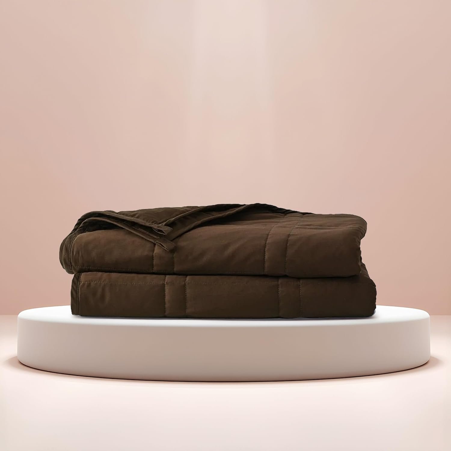 Baloo Weighted Blanket for Adults 12 lb Throw (Cocoa, 42″x72″) | Cool & 100% Cotton | Machine Washable & Dryer Safe | Glass Microbead Fill