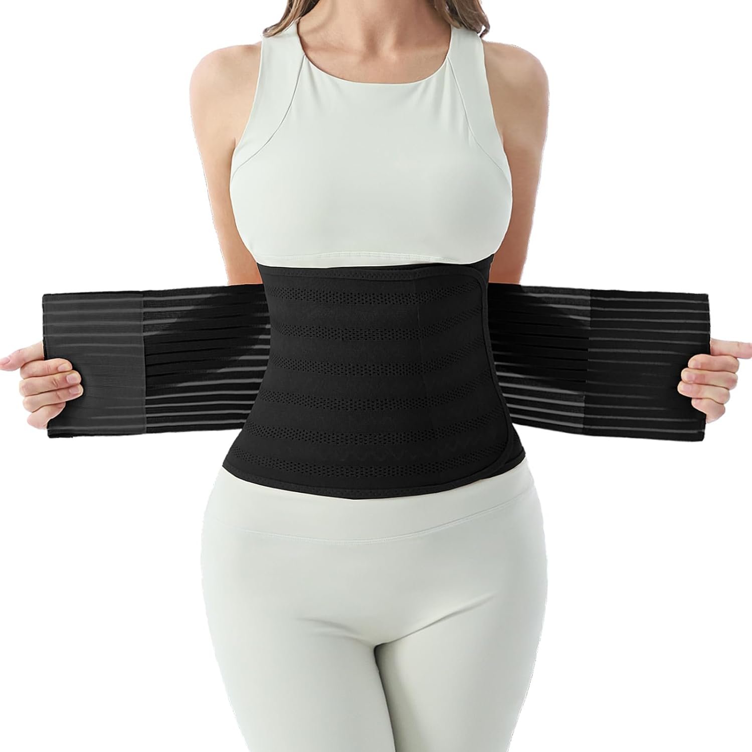 Postpartum Belly Band for Women: Abdominal Binder Post Surgery Compression Support Belt – Waist Trainer Girdle C Section Wrap