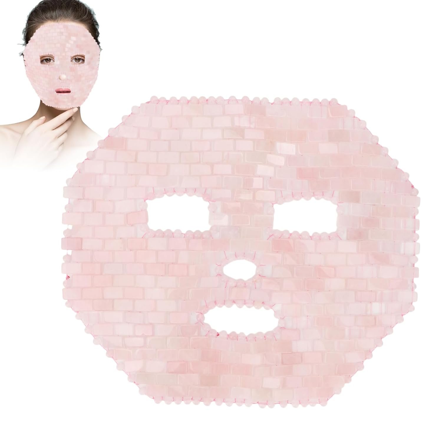 Jade Face Roller & Eye Massager – Rose Quartz Facial Tool for Skin Rejuvenation, Reduce Dark Circles & Puffiness, Lymphatic Drainage Massage for Glowing Skin, Anti-Aging Beauty Roller Stone Skincare