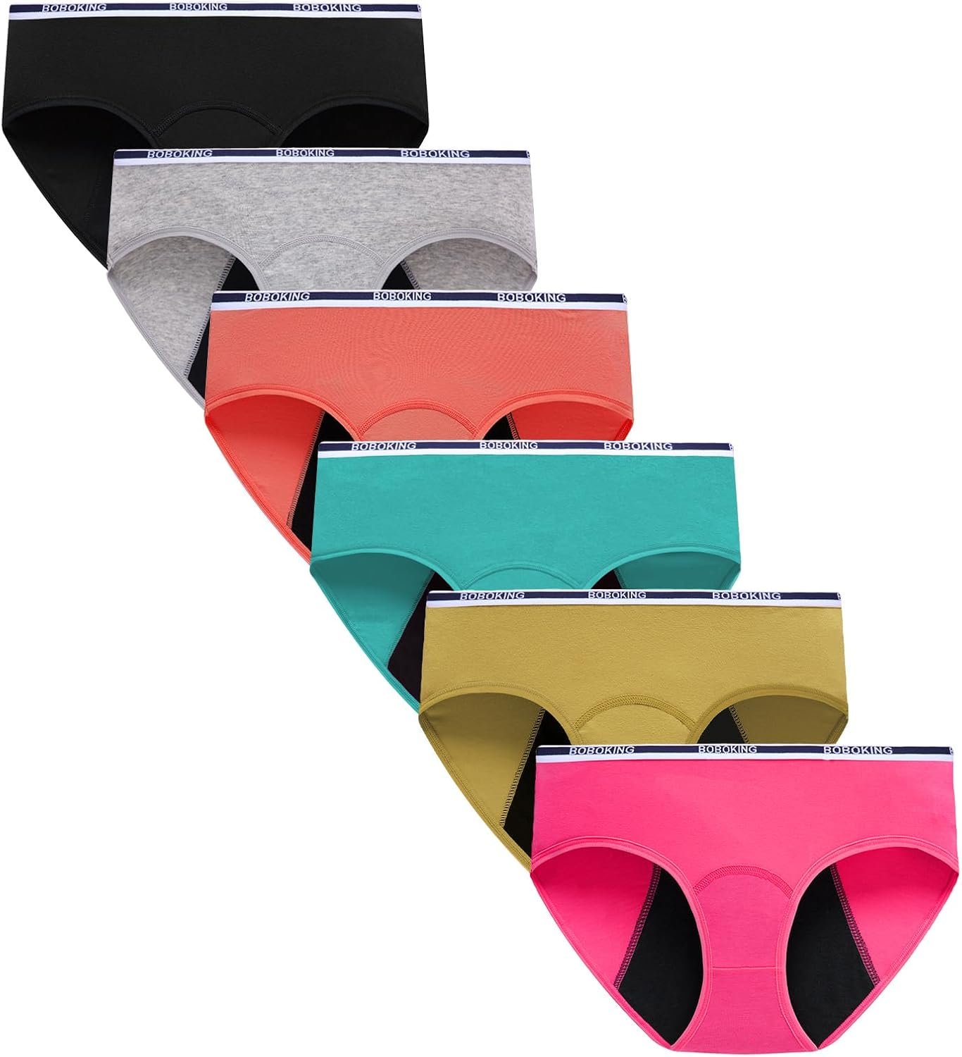 Boboking Teen Girl’s Cotton Period Panties Big Girls Breathable Briefs Women Underwear