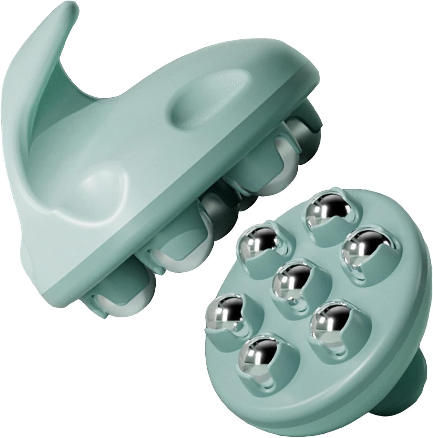 WMM Hand Held Massager, Full Body Massage Tool with Roller Ball Massager Manual 360-degree-roller for Muscle Back Neck Joint Foot Shoulder Leg Pain Relief with Portable Design