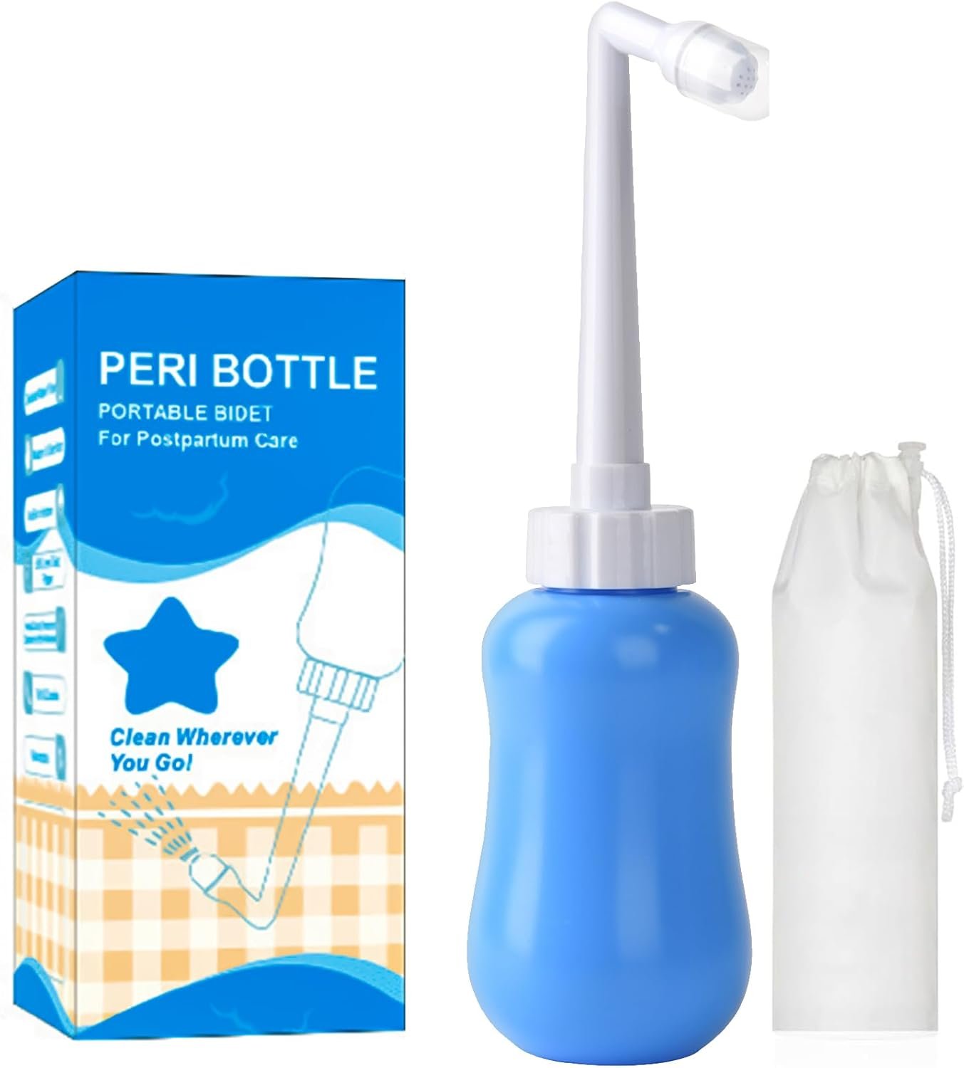 Peri Bottle, Peri Bottle for Postpartum Care, for Women and Men with Hemorrhoids, for Cleansing After Birth, Portable Travel Bidet Sprayer-Blue
