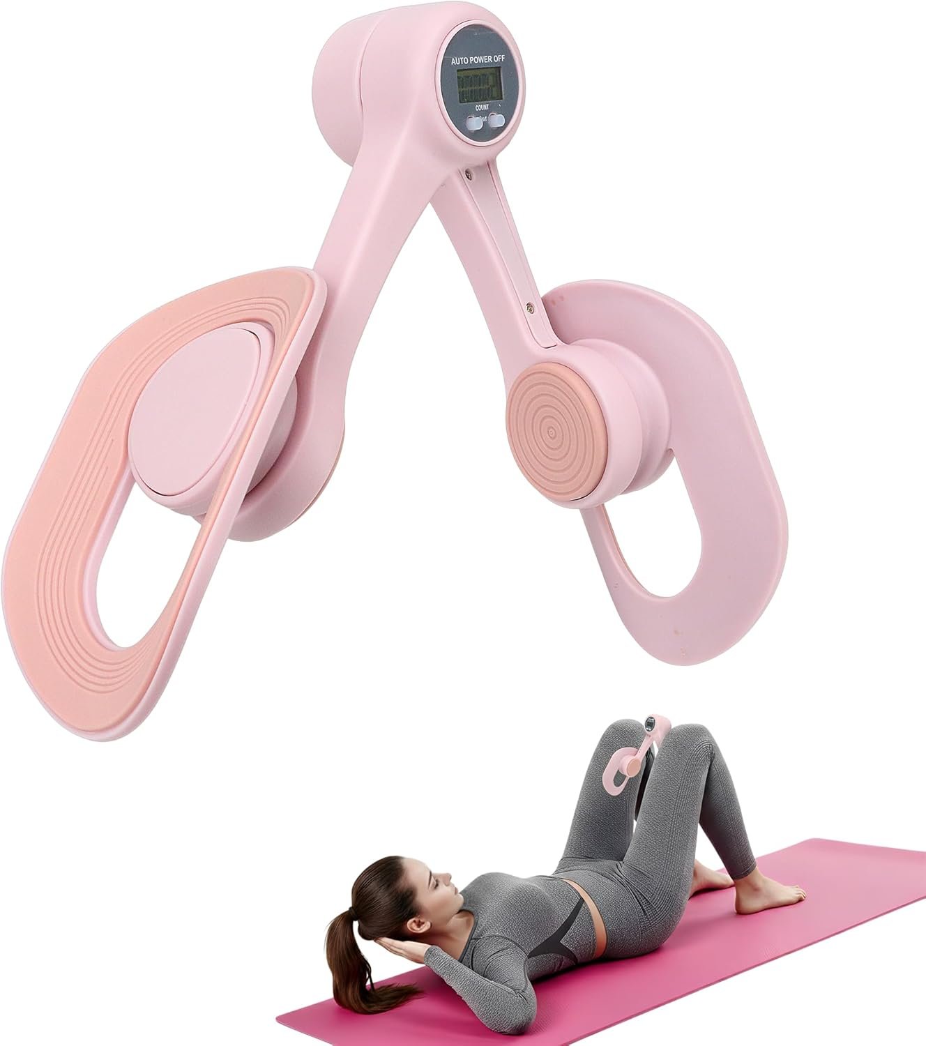 Pelvic Floor Exercise Devices for Women Thigh Trainer with Display Counter, 360° Rotating Kegel Exerciser Adjustable Home Equipment for Postpartum Rehabilitation, Hips & Glutes Toner Workout