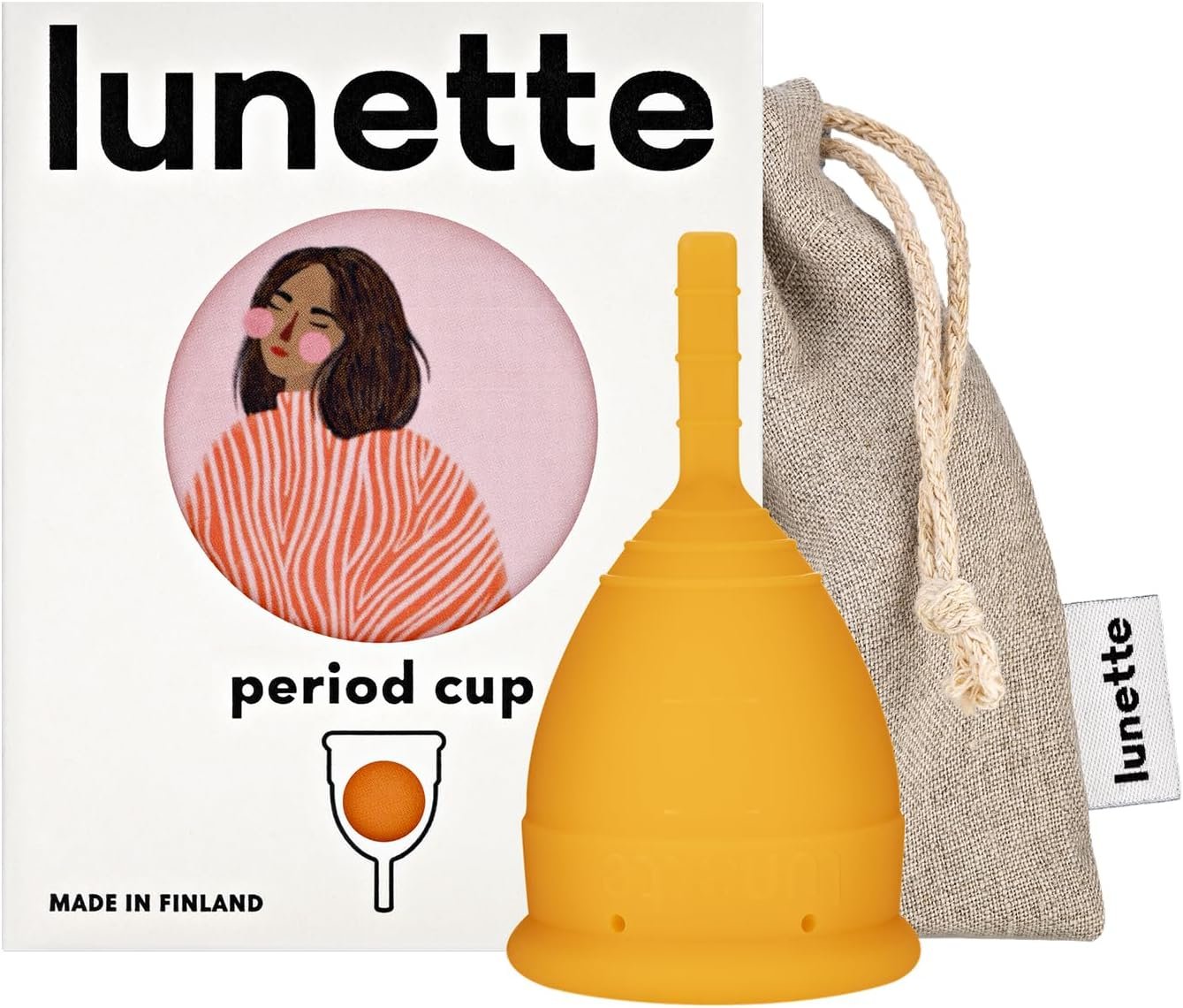 Lunette Menstrual Cup – Reusable Period Cup – BPA-Free Medical-Grade Silicone – Up to 12-Hours Comfort – Tampon Alternative Reusable for 10 Years – Made in Finland – Size 1 Orange