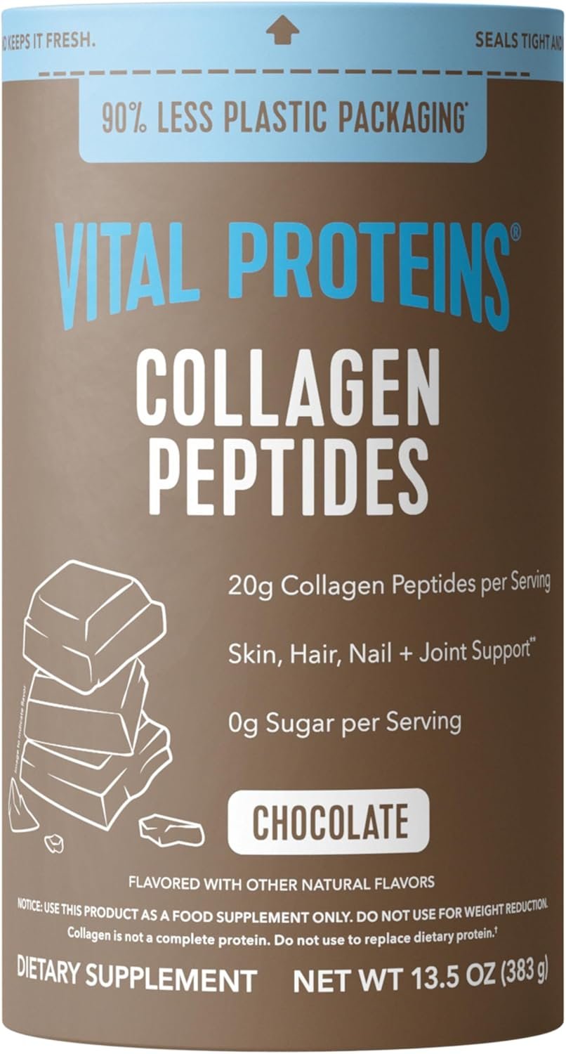 Vital Proteins Collagen Peptides Powder – Chocolate Powder for Hair, Nail, Skin, Bone & Joint Health, 13.5oz