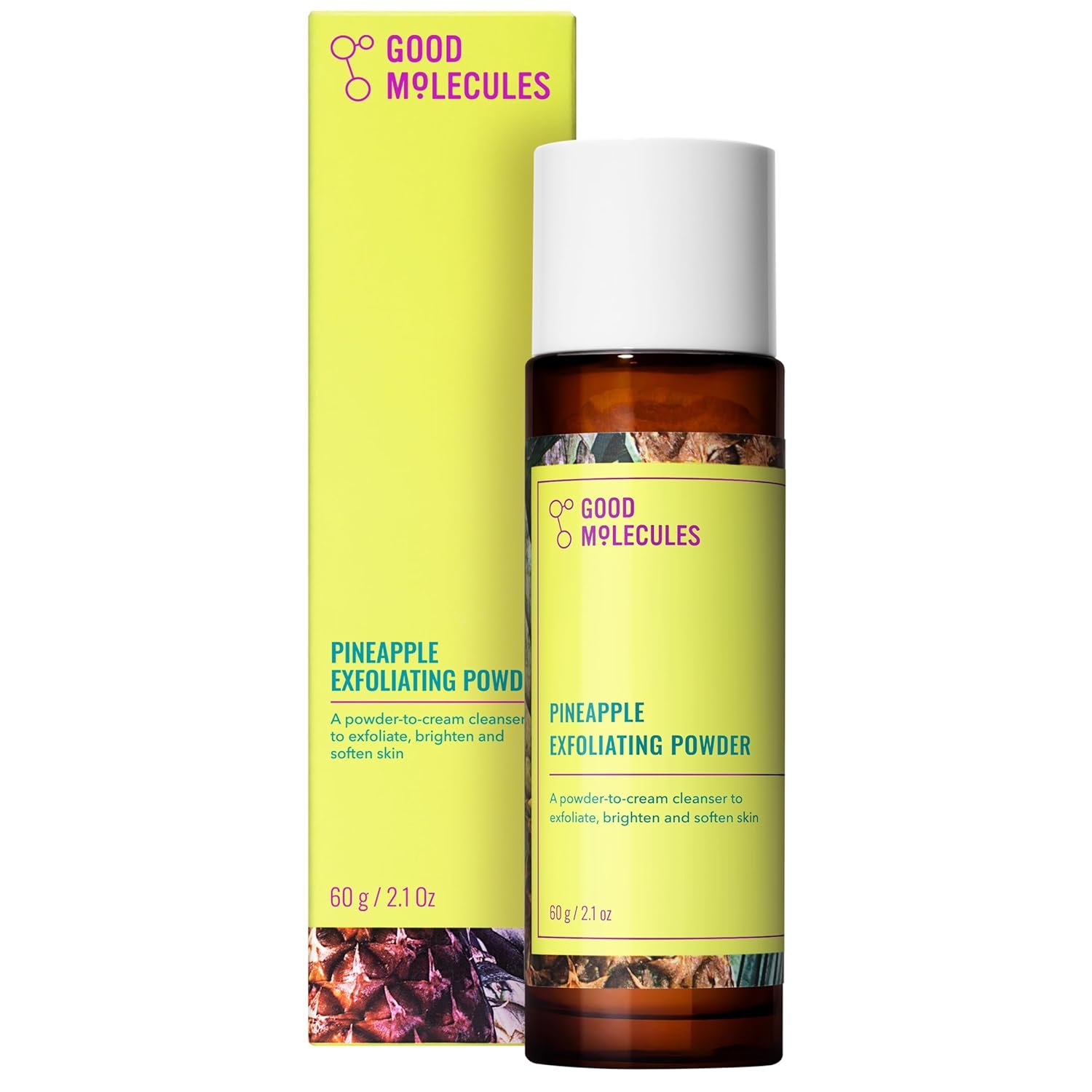 Good Molecules Pineapple Exfoliating Powder – Exfoliating Face Scrub with Natural Enzymes, Gentle Alcohol-Free Facial Cleanser, Skin Care for Face