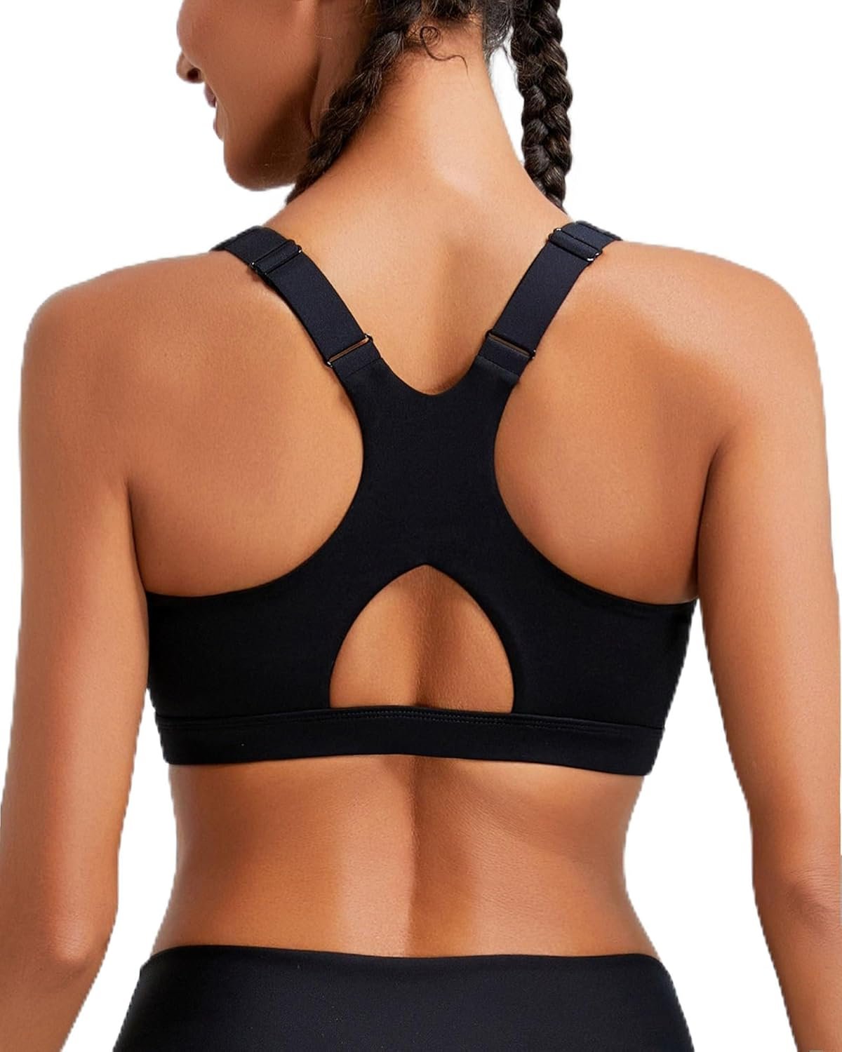 RUNNING GIRL Sports Bras for Women High Support, Adjustable Straps High Impact Sports Bras with Sewn in Pads Workout Bra