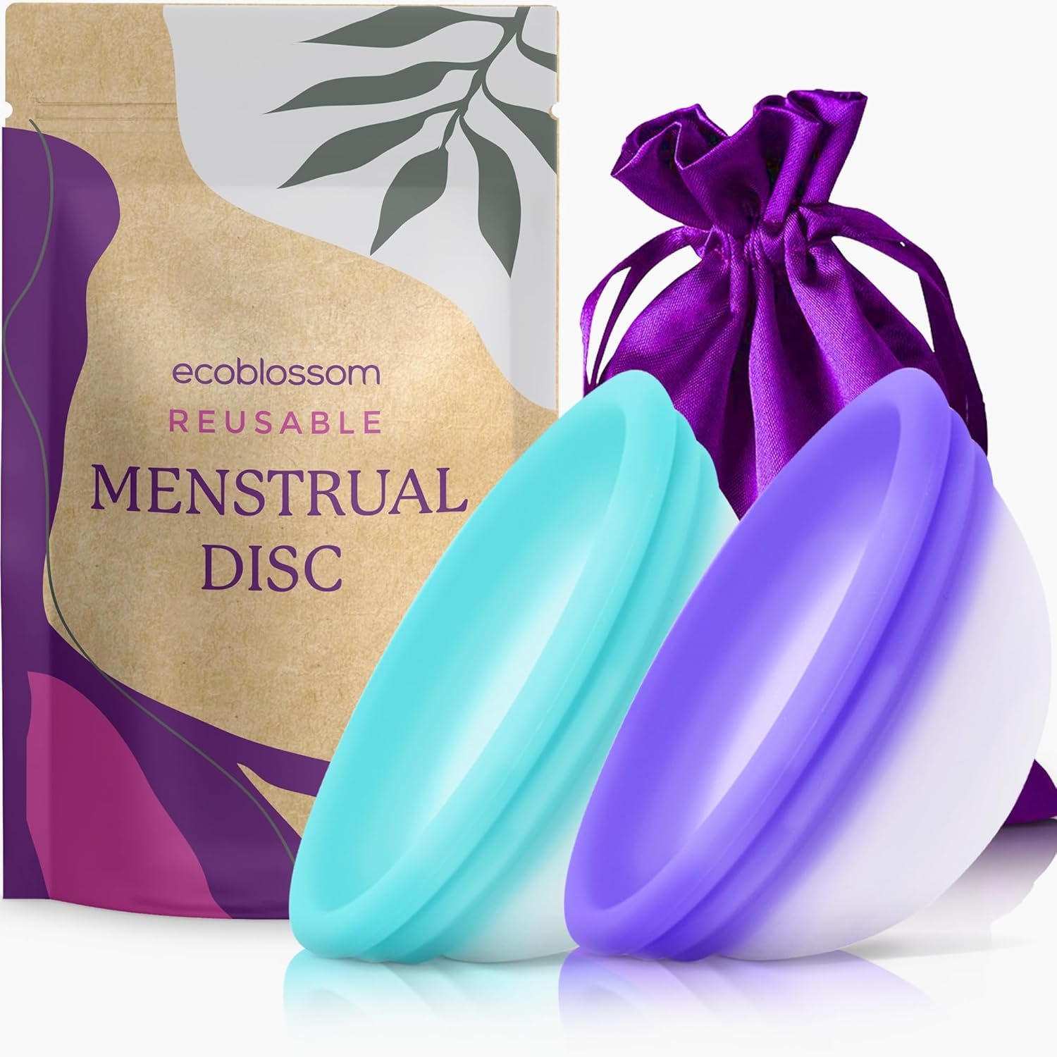 Ecoblossom Menstrual Original Disc – Set of 2 Reusable Period Discs Regular (Small Disc (Pack of 2))