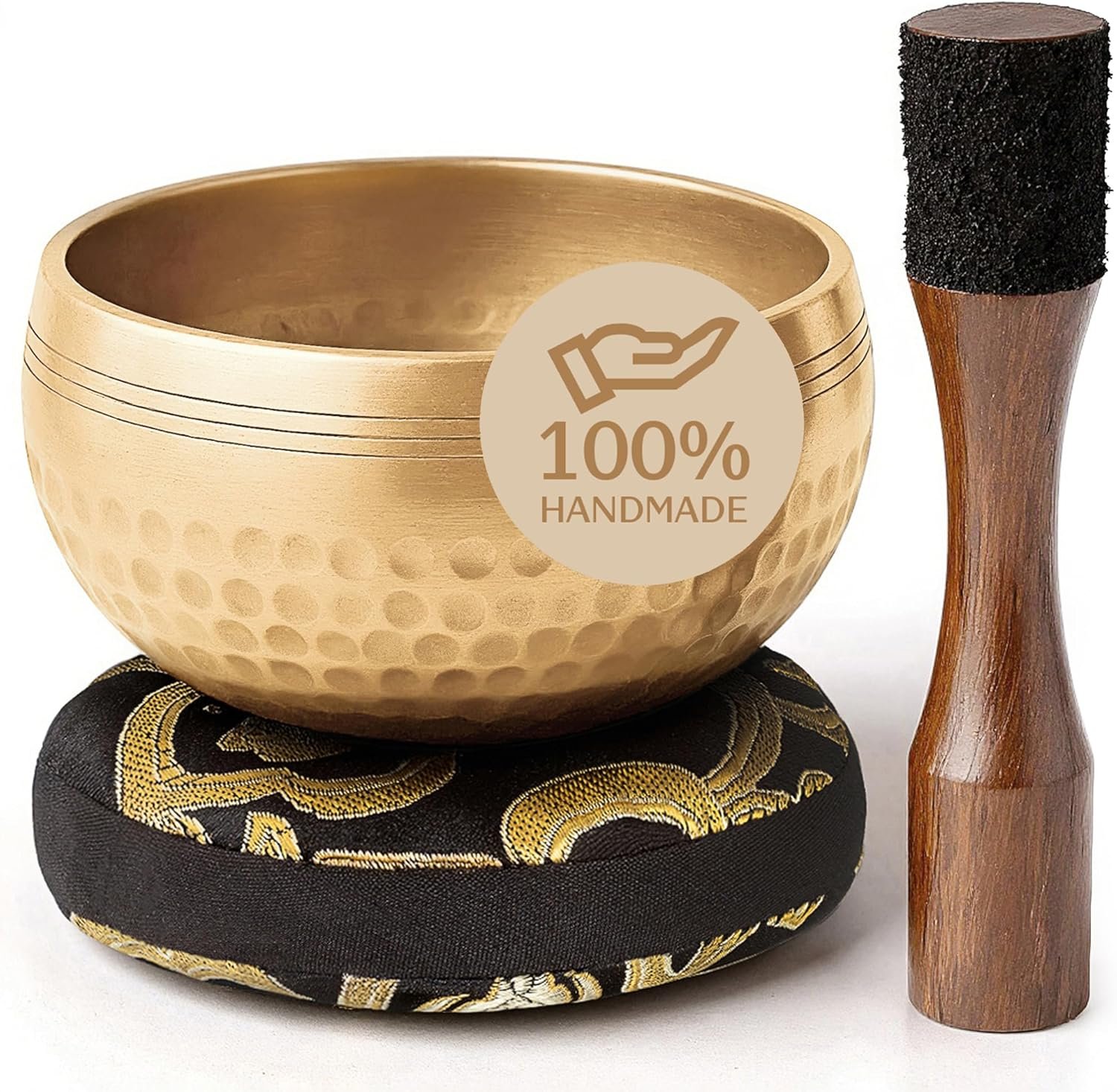 Silent Mind Tibetan Singing Bowl Set – Easy to Play & Beginner Friendly Meditation Bowl with Cushion & Mallet | Stress Relief & Mindfulness | Gift-Ready