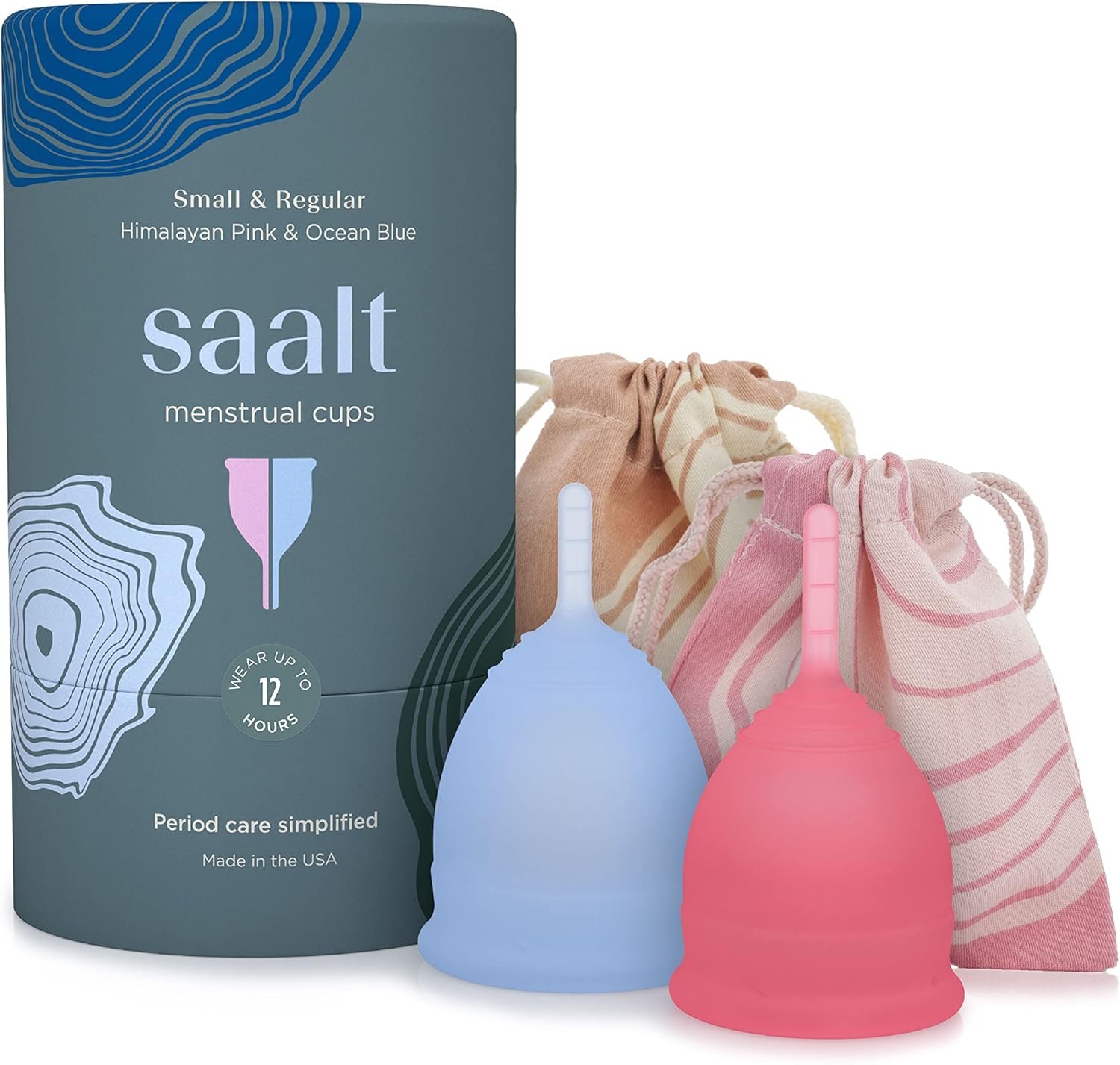 Saalt Menstrual Cup – Premium Design – Most Comfortable Period Cup – #1 Active Cup – Wear for 12 Hours – Soft, Flexible, Reusable Medical-Grade Silicone – Made in USA