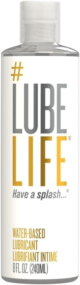LubeLife Water-Based Lube – Personal Lubricant for Men, Women & Couples, Travel Size, Non-Staining, Easy Clean-Up, Toy-Safe, 8 Fl Oz