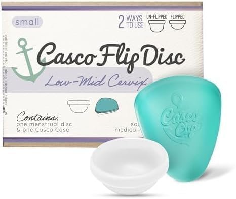 Casco Flip Menstrual Disc – Includes Case & Instructions – Silicone Period Disc for Women – Made in Maine, USA – Reusable