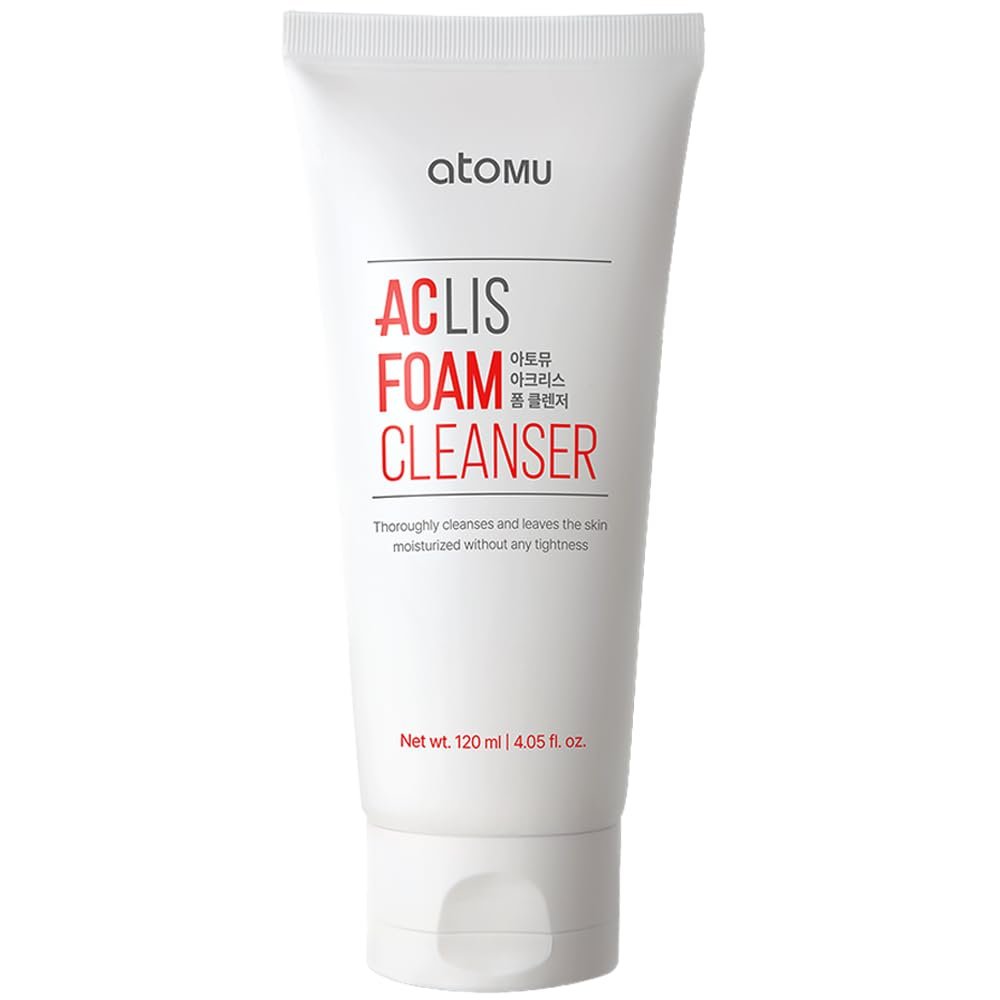 ATOMU Salicylic Acid Foaming Facial Cleanser for Oily Skin & Clogged Pores, BHA Oil Control Face Wash, 4.05 fl oz