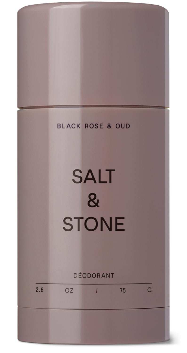 Salt & Stone Aluminum Free Deodorant | Extra Strength 48 Hour Protection for Women & Men | Made with Seaweed Extracts, Niacinamide & Prebiotics | Black Rose & Oud