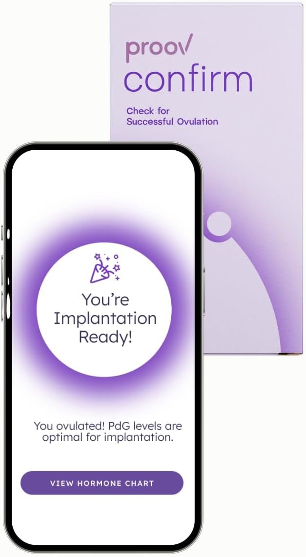 Proov Confirm Implantation & Pregnancy Readiness Test – FDA Cleared Advanced Women’s Fertility Kit – Exclusive Progesterone Scoring System -1 Kit -Fertility & Hormone Tracker -Use with Ovulation Tests