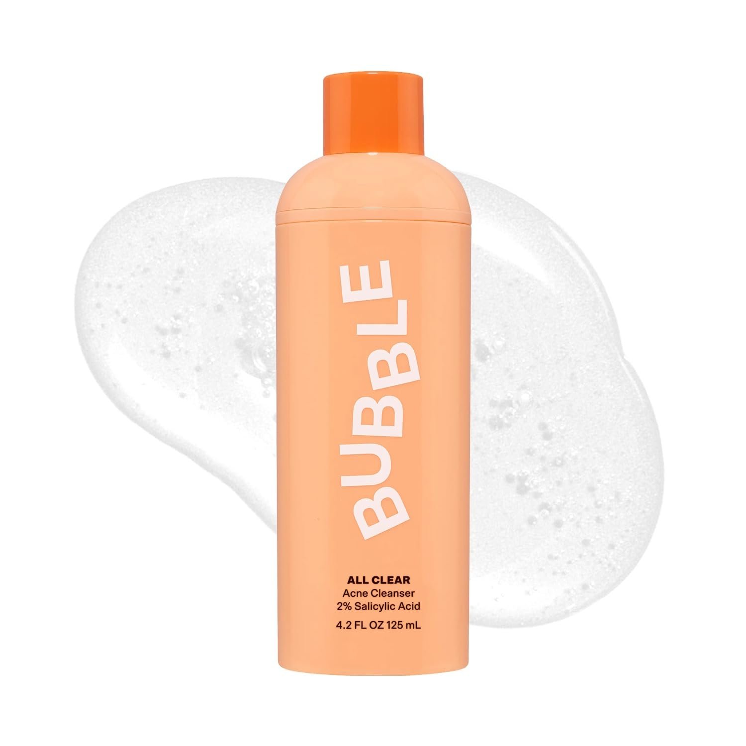 Bubble Skincare All Clear Anti-Breakout Foaming Face Wash – 2% Salicylic Acid Cleanser for Acne-Prone Skin, Gentle Facial Cleanser for Oily, Combination & Sensitive Skin (125 ml)