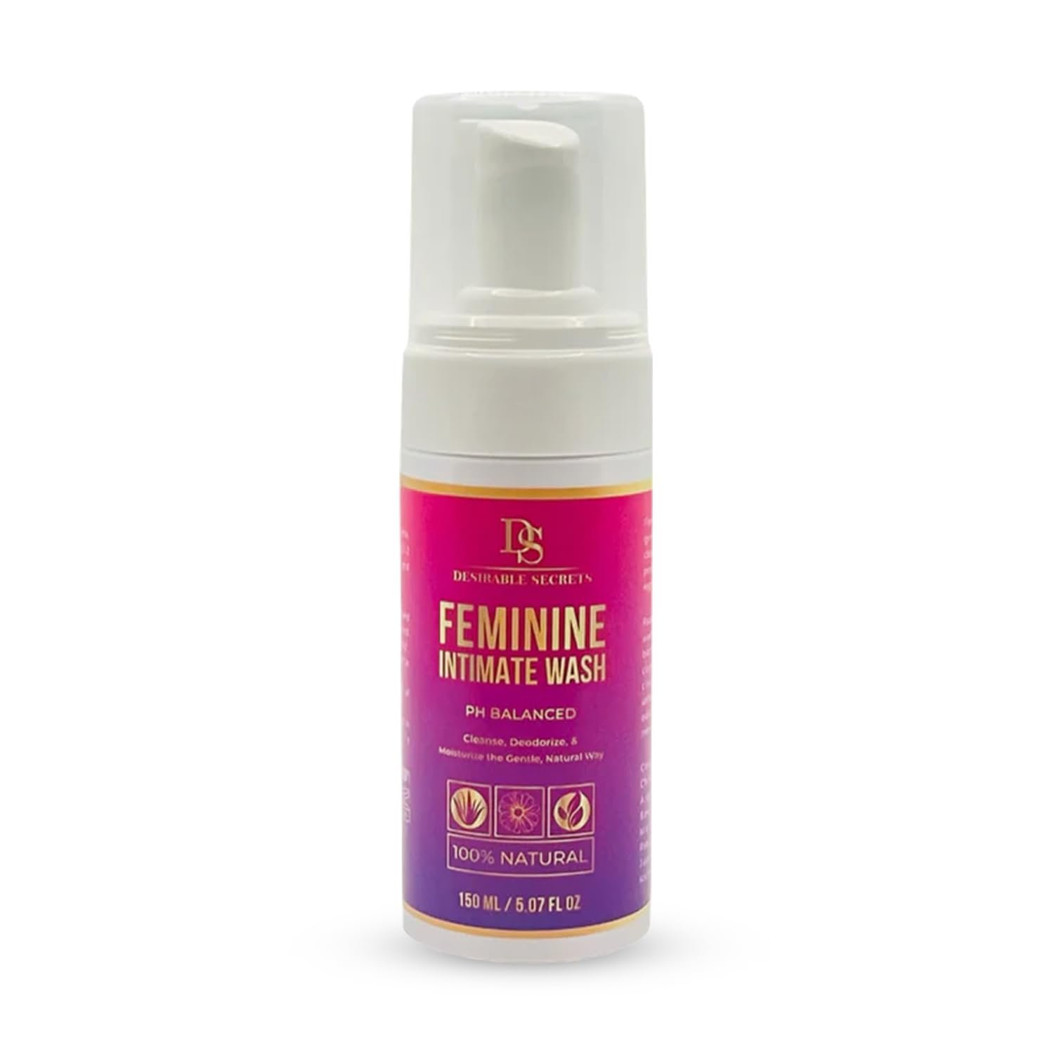 pH Balance Feminine Wash Foaming Cleansing Wash, Natural Intimate Wash Women, Vagina Cleaner, Sensitive Skin, All Skin Types – Pack of 1 (150ml/5.07 Fl OZ)