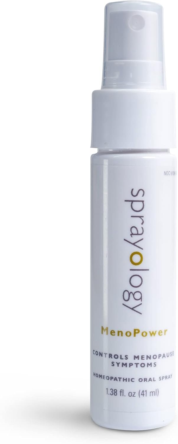 Sprayology MenoPower Homeopathic Menopause Relief Spray, Natural Hot Flash & Mood Support, Fast-Acting Oral Spray for Women, Gluten-Free, Lactose-Free, Natural Homeopathic, 30-Day Supply (1.38 fl oz)