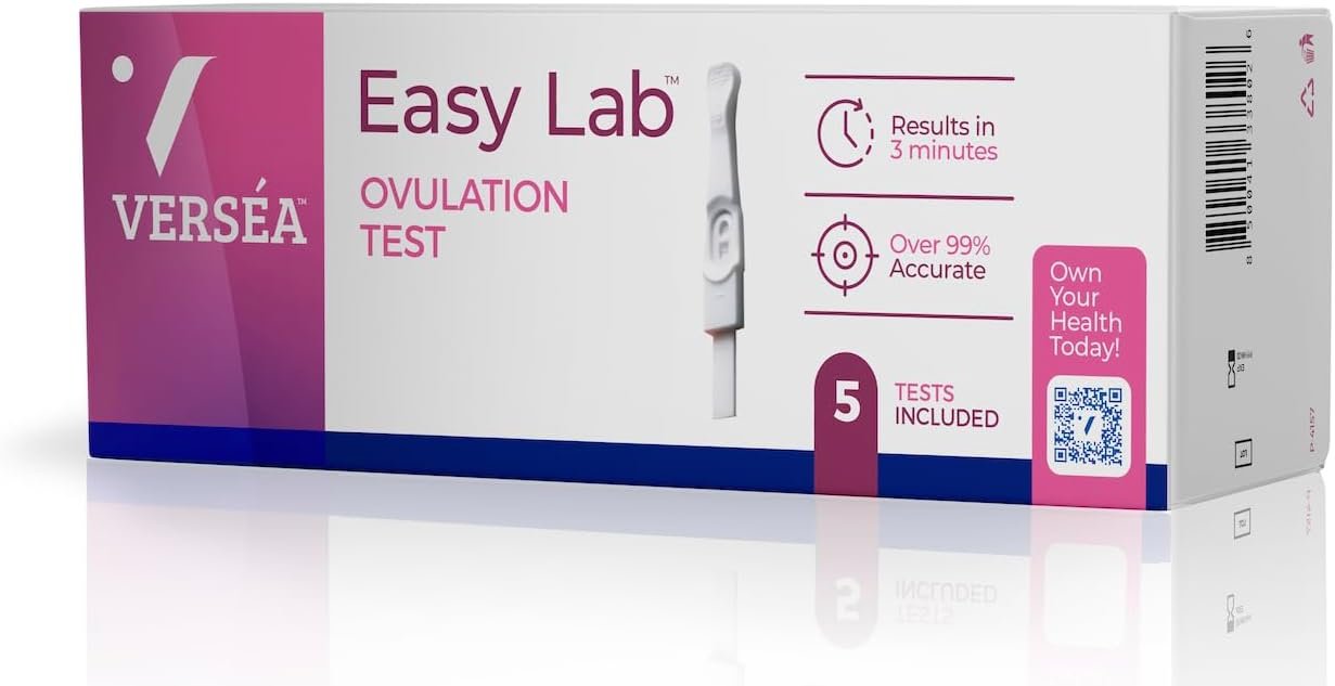 Versea Easy Lab Ovulation Midstream Tests, 5 Test Pack, 3 Minute Easy Read Result, Accurate Testing Kits, Easy Lab Home Test