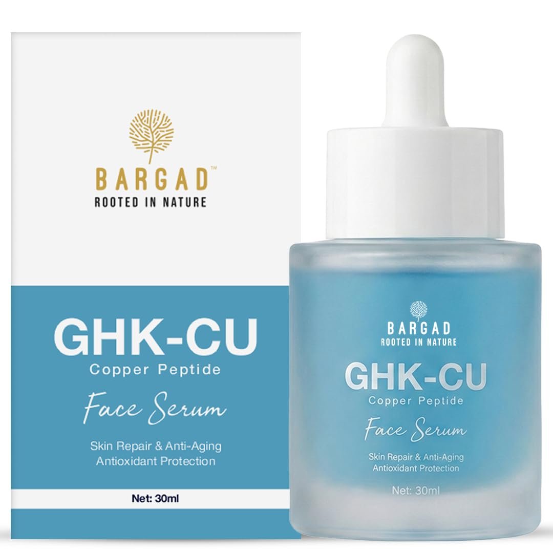 Bargad 5% GHK-Cu Copper Peptide Face Serum – Anti-Aging Firming Serum for Fine Lines & Skin Renewal – With 2% Niacinamide, Hyaluronic Acid, Alpha Arbutin & Centella Asiatica – All Skin Types – 30ml