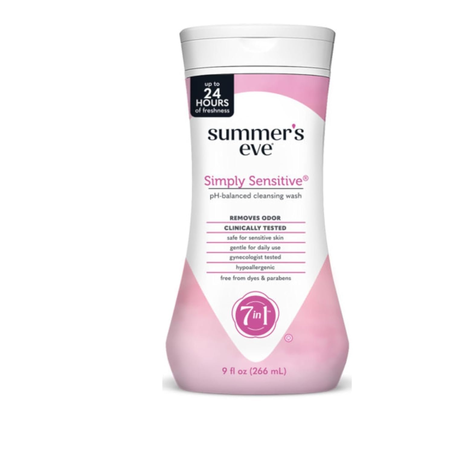 Summer’s Eve Simply Sensitive Feminine Cleansing Wash, Sensitive Skin Daily Intimate Wash, Removes Odor, pH Balanced, Hypoallergenic, 9 Ounce (Pack of 1)