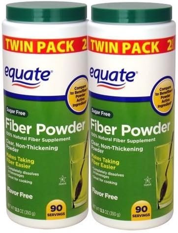 Equate Sugar-Free Fiber Powder – 90 Servings, 12.3 oz (2 Pack)