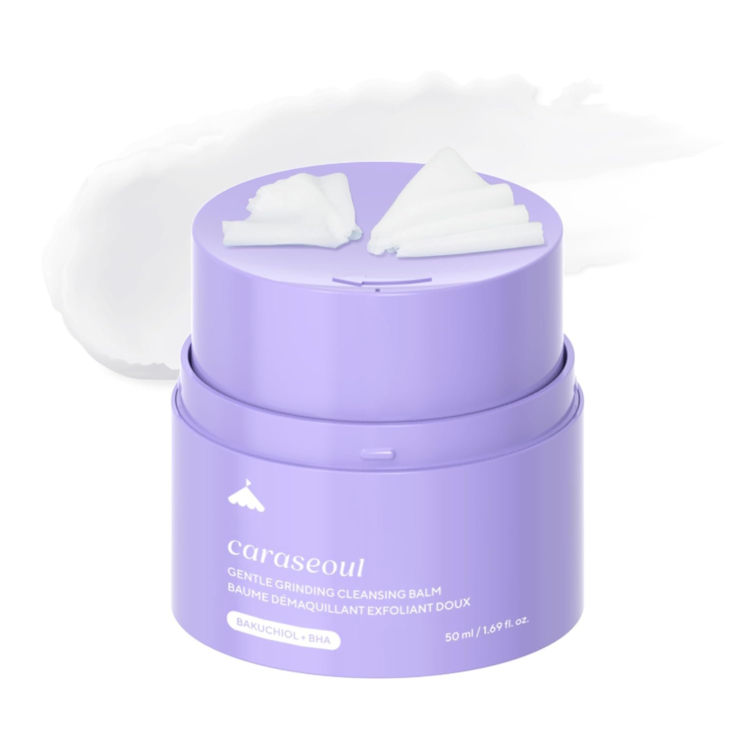 caraseoul Gentle Grinding Cleansing Balm Makeup Remover with BHA Salicylic Acid & Bakuchiol, Vegan, Non-Greasy Texture, Cleansing Oil Travel Size, Korean Skin Care, For All Skin Type (50ml/1.69 fl.oz)