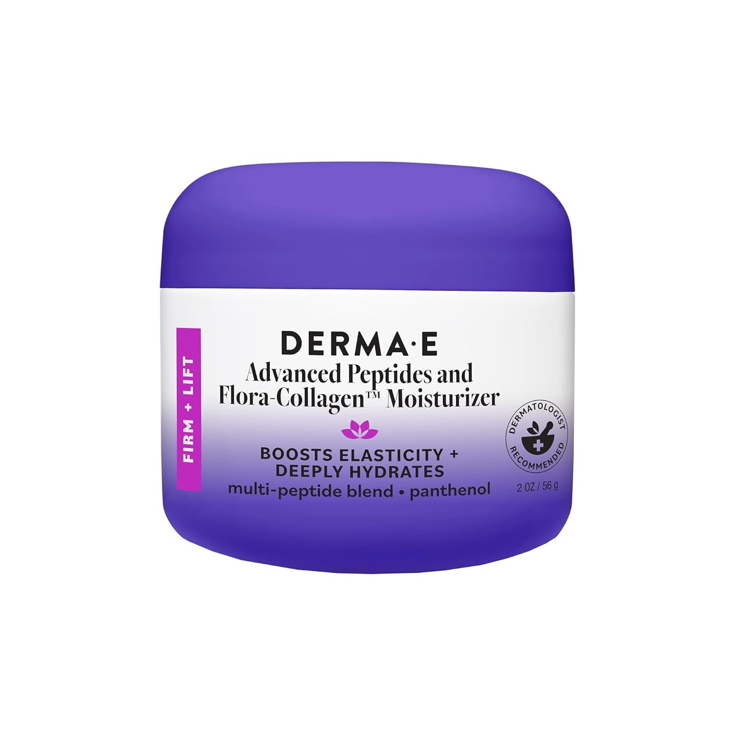 Derma E Advanced Peptides and Vegan Flora-Collagen Night Moisturizer – Hydrating Topical Facial Cream Improves Elasticity and Reduces Appearance of Lines and Wrinkles, 2 Oz