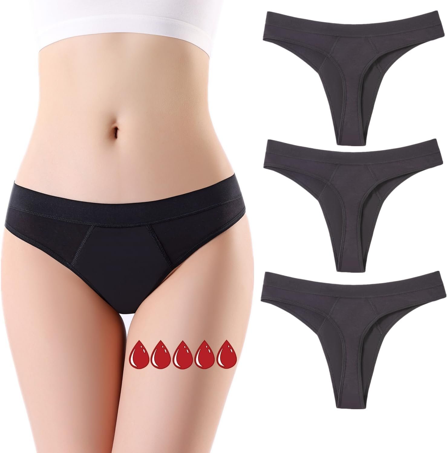 Period Underwear for women 20ML Heavy Flow Absorbent thong Leak Proof Period Thongs,Period Panties Tangas