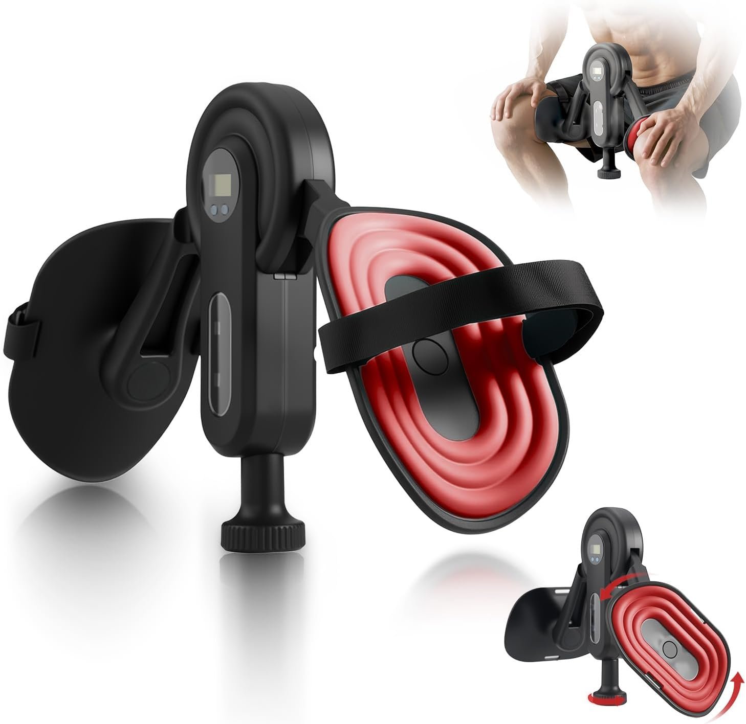 Thigh Trainer Kegel Exerciser for Men, Pelvic Floor Exercise Devices with Leg Straps, 360°Inner Thigh Exerciser, Adjustable Resistance 0-135 Lbs & Smart Display (Time/Cal/Rep/Count)