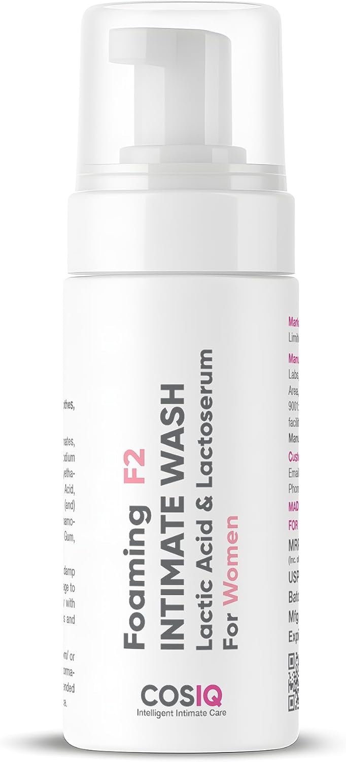 Cos-IQ Brightening Intimate Wash for Women, 100ml | Hygiene Wash with Lactic Acid & Lactoserum | Vaginal Wash, Prevents Itching, Irritation & Dryness, Suitable for All Skin Types
