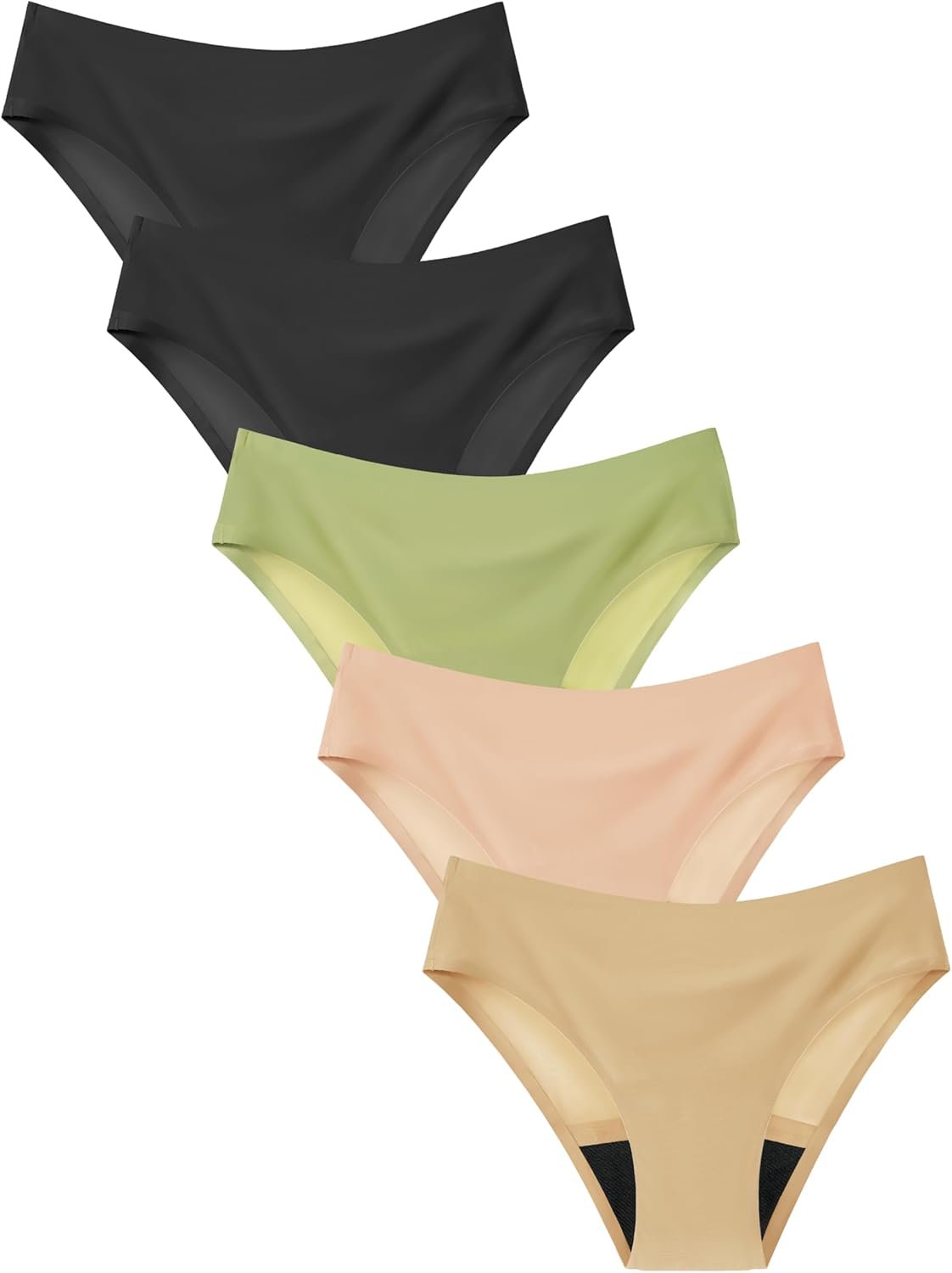 TIICHOO Period Underwear for Teens Seamless Leakproof Girls Period Panties 5-Pack