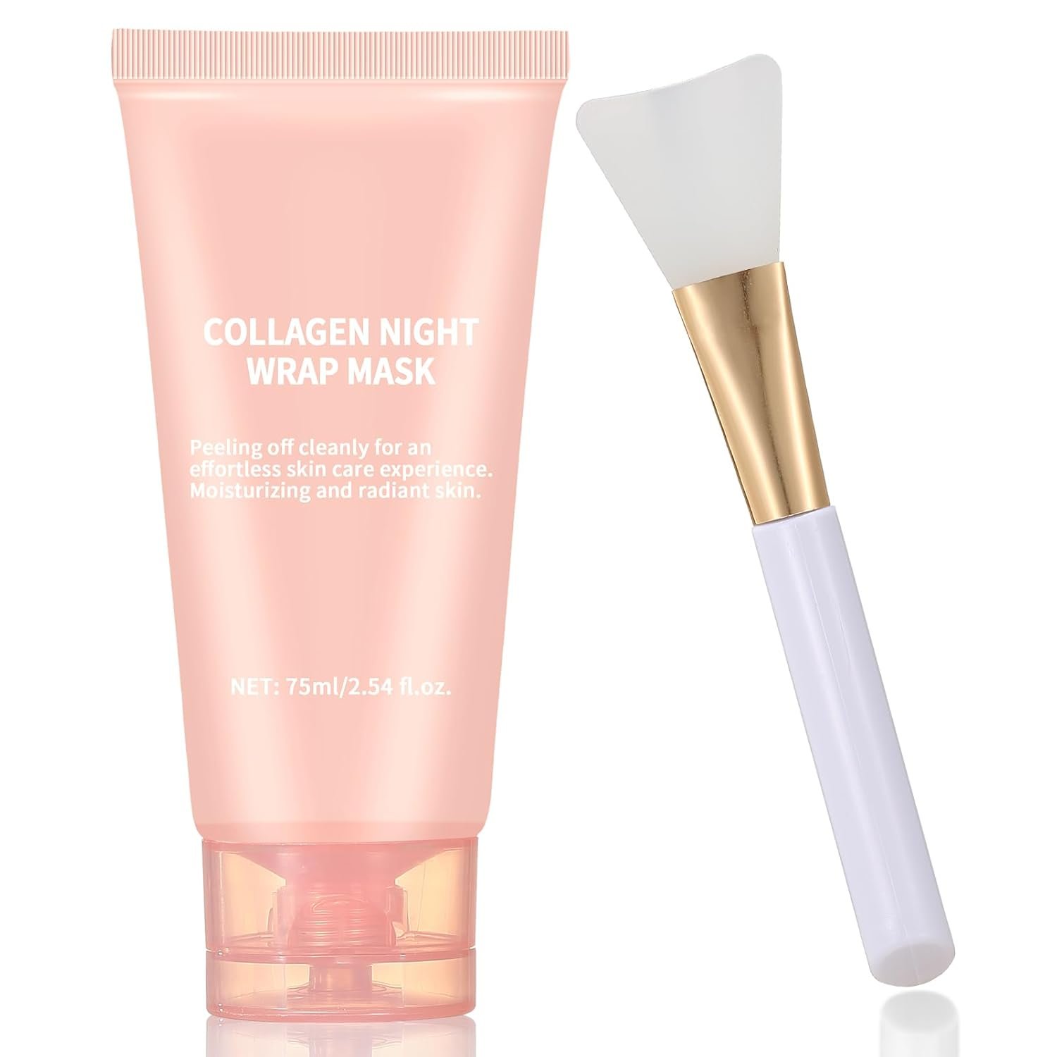TYTCA Collagen Night Wrapping Mask Peel-Off Overnight Collagen Face Mask – Deeply Hydrates & Firming & Glowy – Reduce Sagging & Wrinkle For Glowing Skin 2.54 fl.oz with Mask Applicator