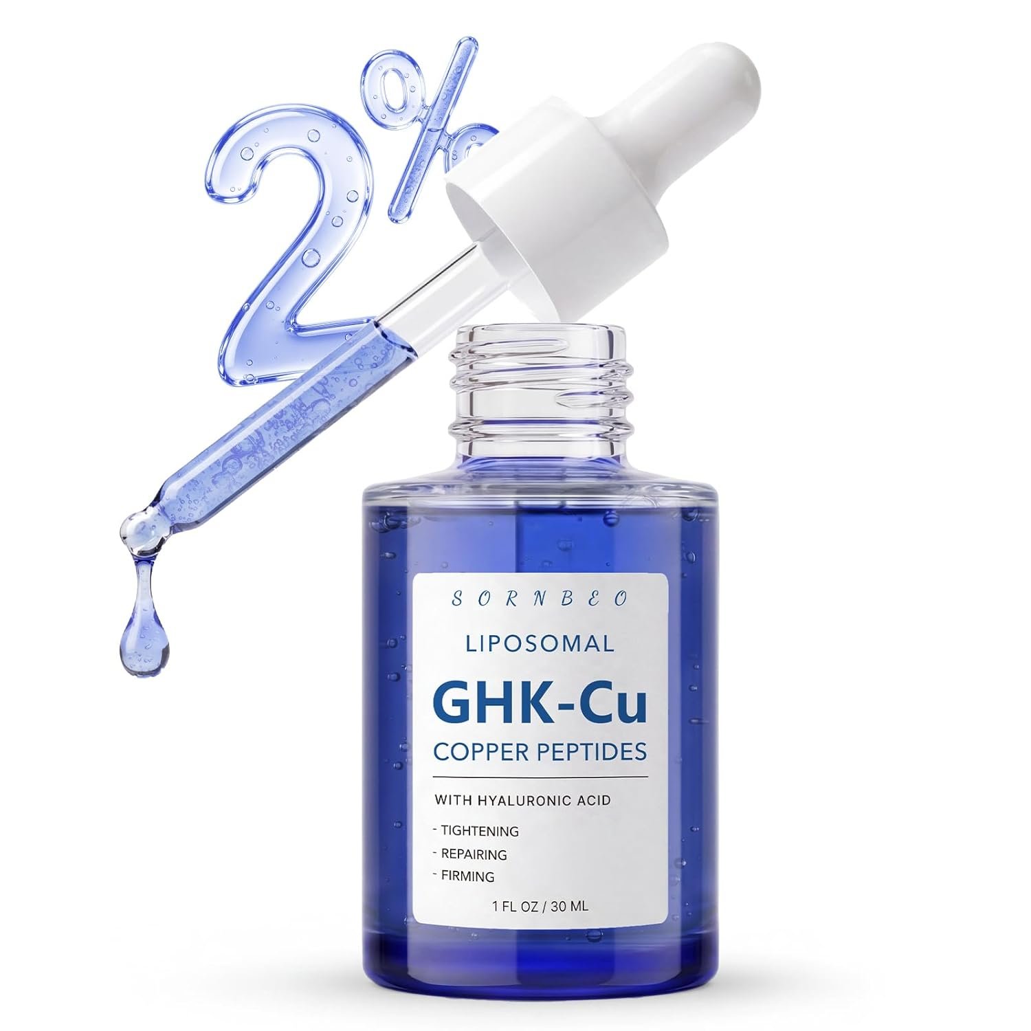 Copper Peptides Serum for Face with Liposomal 2% GHK-Cu, Multi-Peptide Complex & Hyaluronic Acid – Advanced Korean Anti-Aging Serum for Fine Lines, Firming, Skin Elasticity- 1 Fl Oz