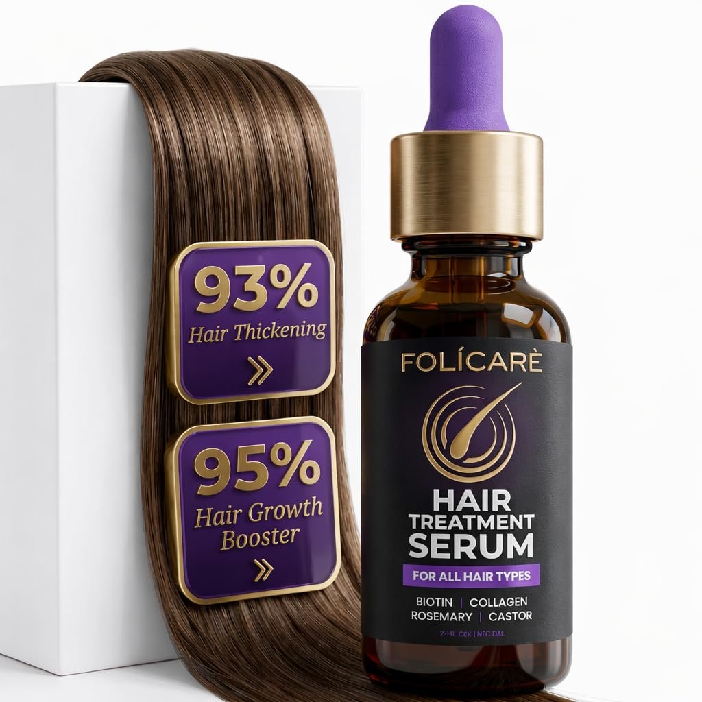 Hair Growth Serum & Thickening Serum With Biotin & Rosemary Oil, Multi-Benefit Treatment for Thinning Hair, Boosts Density, Strengthen, Hydrate, Nourish and Repair Dry Scalp for Men & Women, 1 Pack