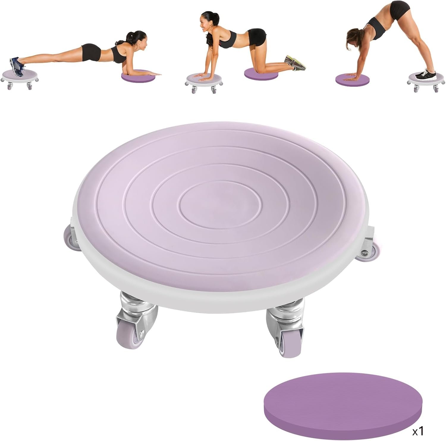 6 Caster Ab Roller, Ab Exercise Equipment with Knee Pads, Ab Roller Wheel for Core Exercise, Abdominal Strength Training for Home Gym, 360° Silent Ab Workout Equipment