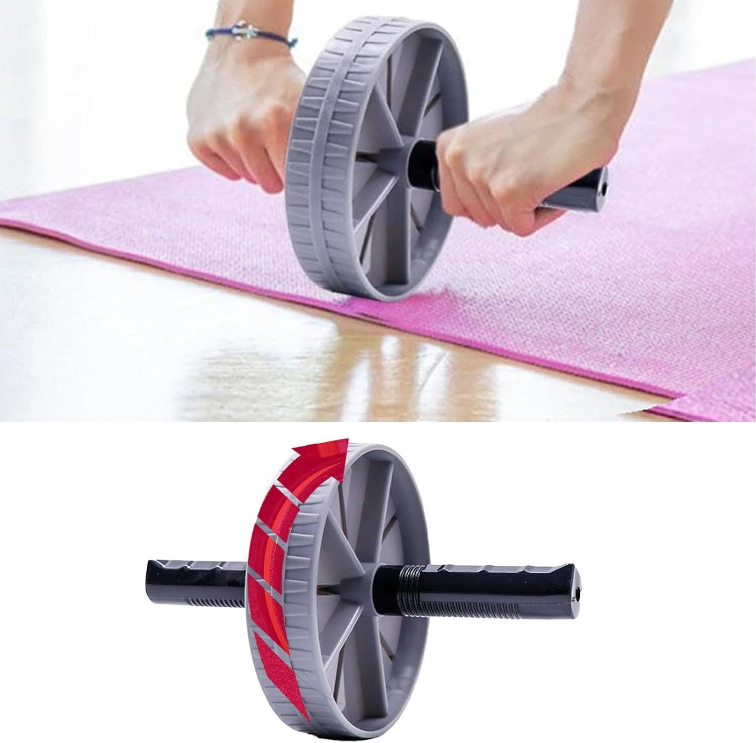 AB Roller Wheel – Ab Roller for Abdominal Workout and Core Strength Training, Portable Ab Wheel Roller Exercise for Men Women Fitness Lover, No Noise Ab Wheels for Home Gym &Travel
