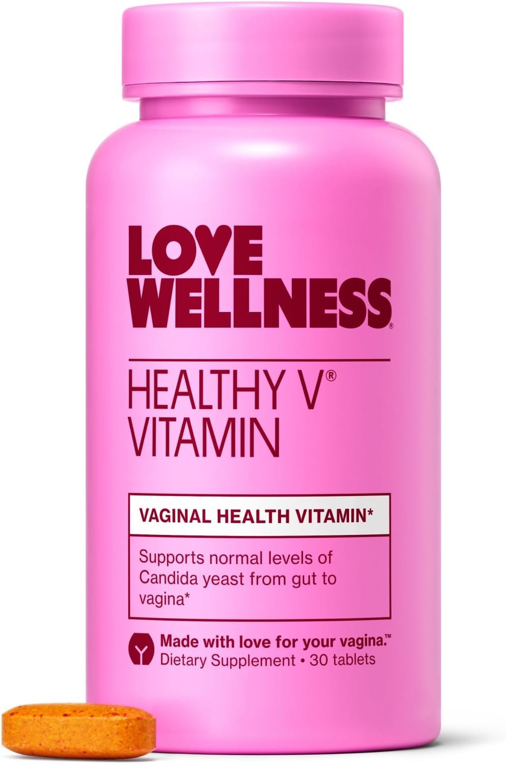 Love Wellness Healthy V Vitamin | Women’s Vaginal Health Supplement | pH Balance, Gut Health & Immune Support Supplement | Balance of Candida Yeast with Turmeric, Garlic & Coconut Oil | 30 Count