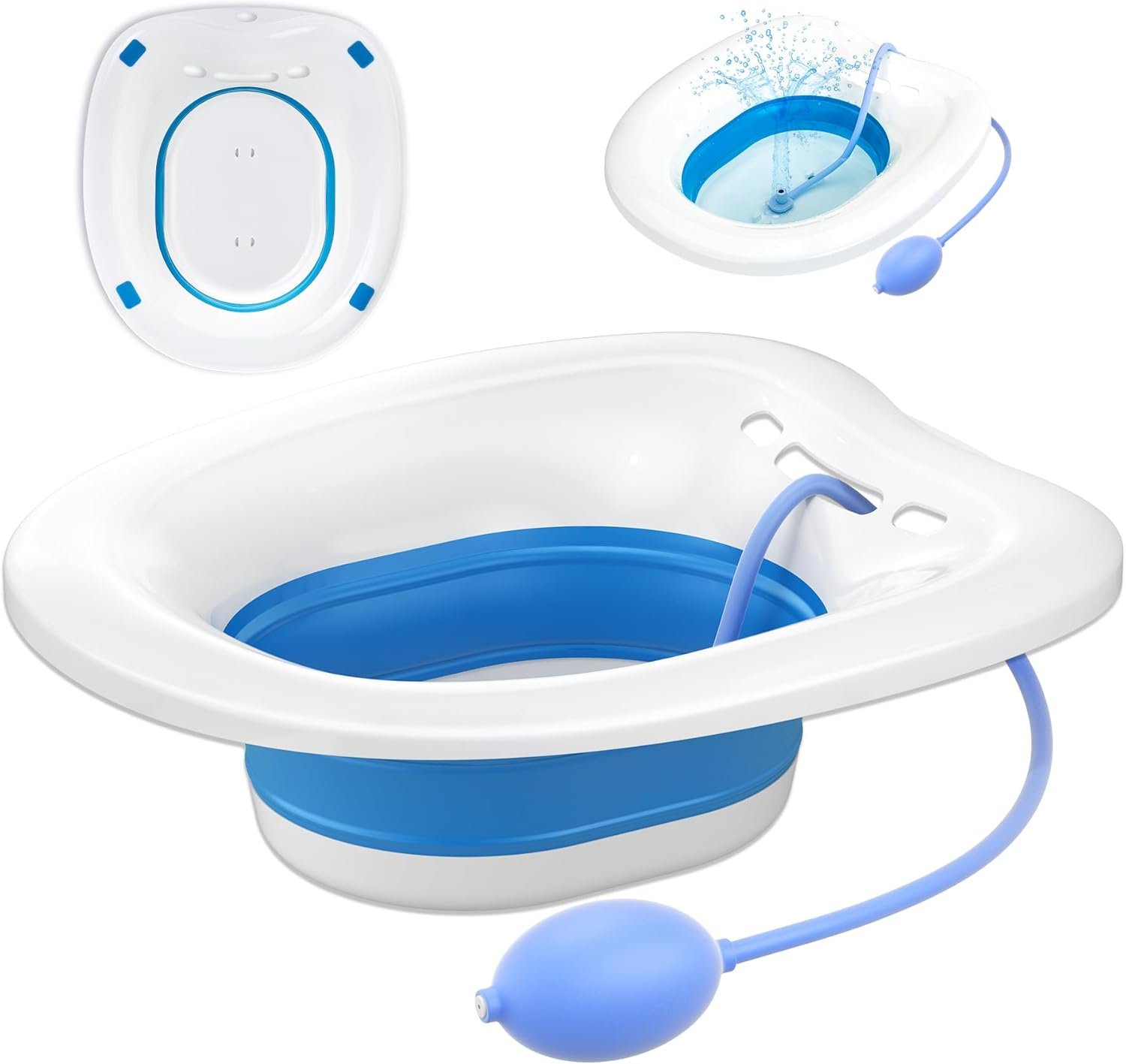Sitz Bath, Sitz Bath for Toilet Seat, Postpartum and Hemorrhoids Care Kit – Yoni Steam Seat – Foldable Portable Basin soak – Universal Fit for Standard Toilets