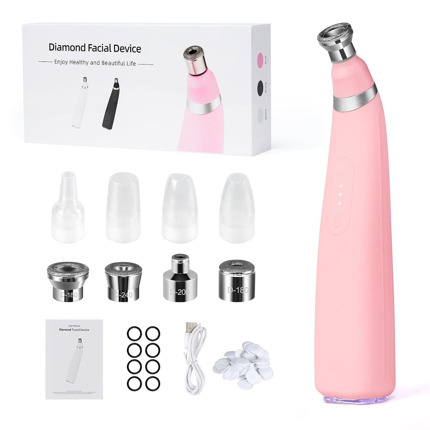 Diamond Microdermabrasion Machine, 3 Modes Diamond Microdermabrasion Dermabrasion Machine for Blackhead Removal, Professional Portable Home Travel Microdermabrasion Device