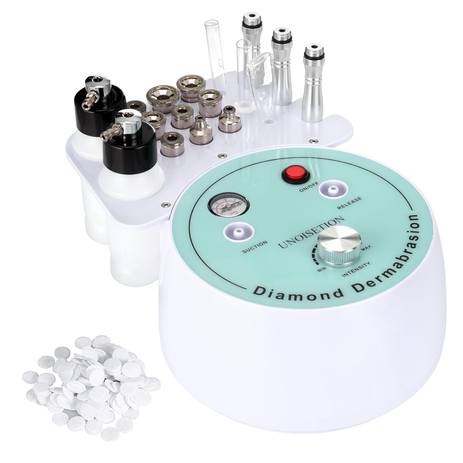 UNOISETION Diamond Microdermabrasion Machine, 0-80Kpa Professional Suction, Durable & Precise Home use Facial Care, Safe & Cost-Effective Salon-Grade Skin Equipment for Busy Womem