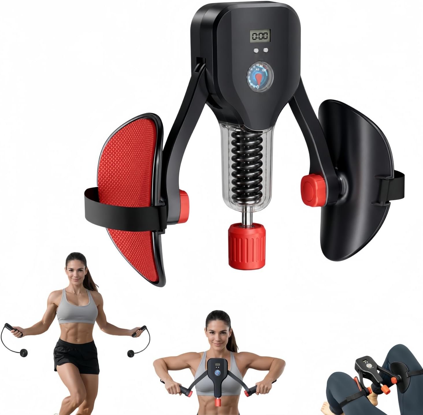 Thigh Trainer for Women & Men, 176LB Adjustable Pelvic Floor Exercise Equipment with LED Display Counter and Resistance Indicator, Inner Thigh Exerciser for Home Gym, Glutes, Legs & ARMS